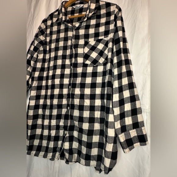 Old Navy Women’s Tunic Button Down Long Sleeve Plaid Shirt Size XL - Picture 2 of 11